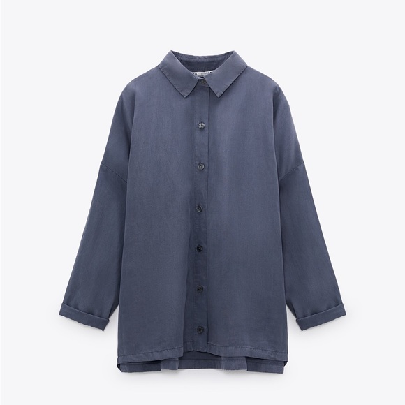 Oversized linen blend shirt - Picture 2 of 4